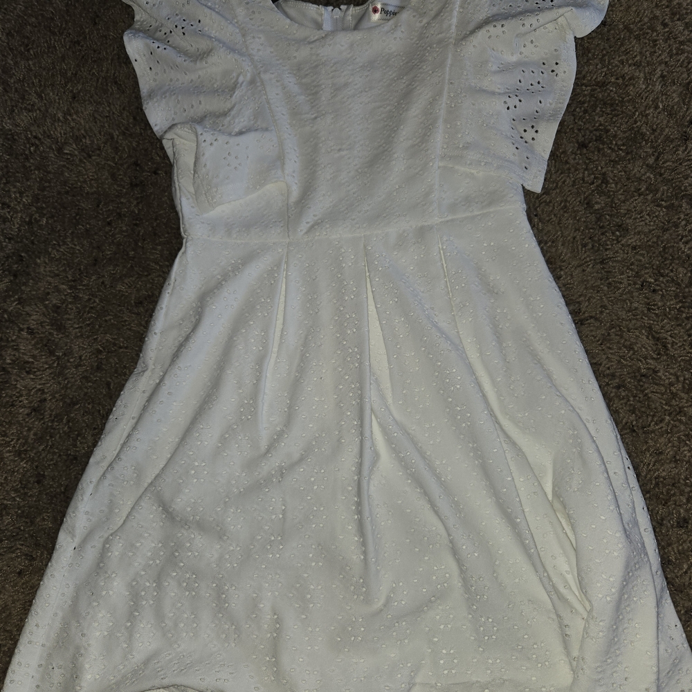 Charming White Eyelet Kids Dress